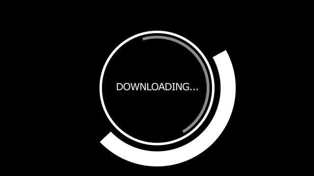 Circles downloading icon loop out animation on black background. 60 fps 3D animation