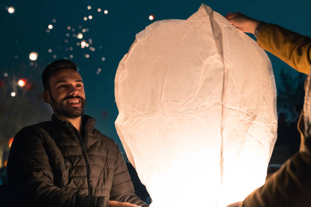 istock Handsome bearded guy having a good time at traditional festival 1543719906