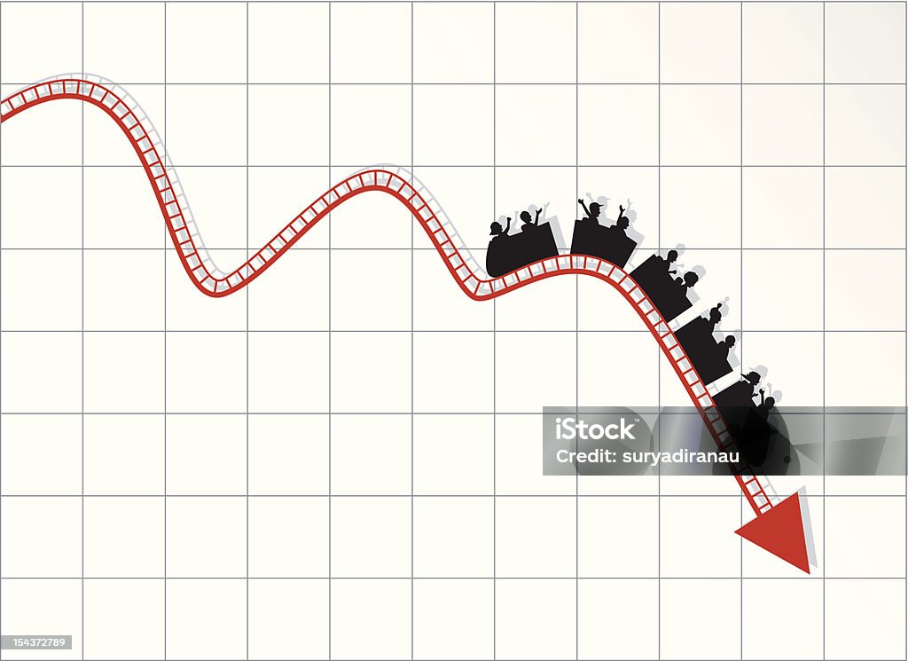 Grozy Giełda wykres-kryzys biznes - Grafika wektorowa royalty-free (Rollercoaster)