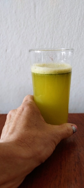 green juice in glass