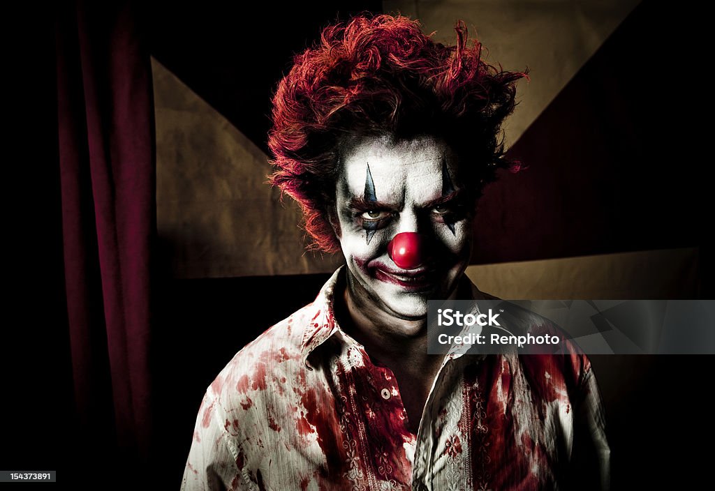 Killer Clown mit bösen Lächeln - Lizenzfrei Clown Stock-Foto