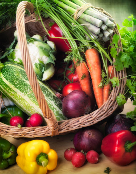 istock Fresh Garden Produce in a basket 154375512