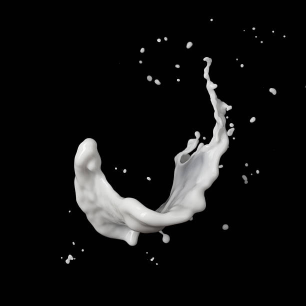istock A splash of milk isolated on a black background 154375602