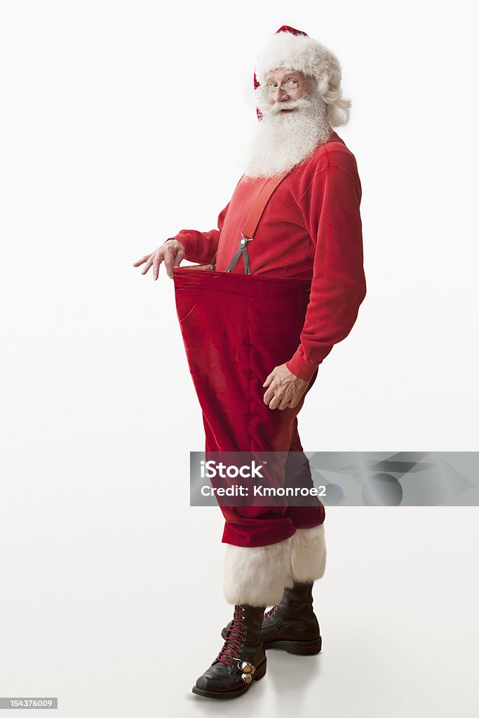 Babbo Natale mostrando la perdita di peso - Foto stock royalty-free di Babbo Natale
