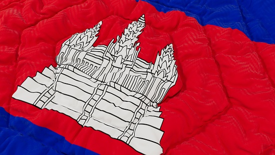Cambodia Flag High Details Wavy Background