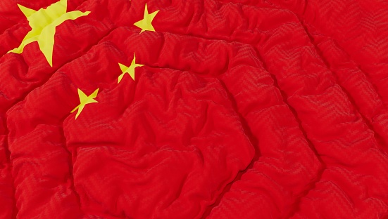 China Flag High Details Wavy Background