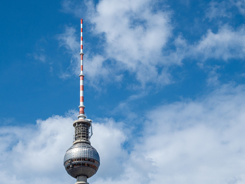 TV Tower in the center of Berlin. Tower Alexanderplatz Berlin.