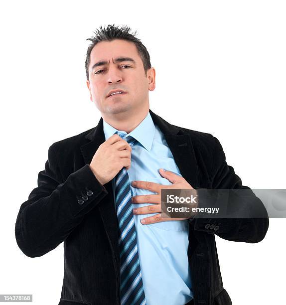 Businessman Suffers A Heart Attack Stock Photo - Download Image Now - Asthmatic, Chest - Torso, Chest Pain