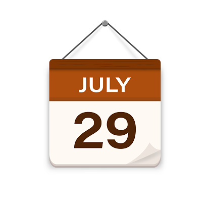 July 29 Calendar Icon With Shadow Day Month Meeting Appointment Time July 29 Calendar Icon With Shadow Day Month Meeting Appointment Time