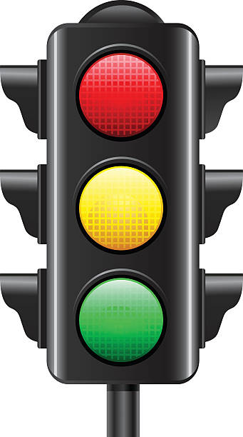 Illustration of a traffic light on white background Traffic Light green light stoplight stock illustrations