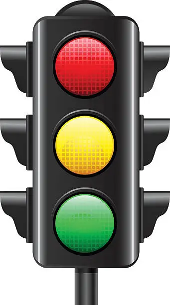 Vector illustration of Illustration of a traffic light on white background