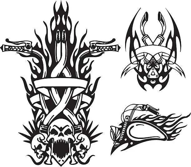 Vector illustration of Tribal bikes.