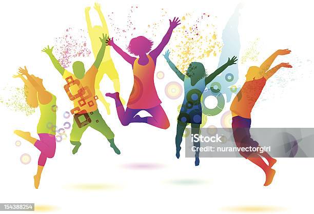 Young People On The Party Stock Illustration - Download Image Now - Dancing, Child, Teenager