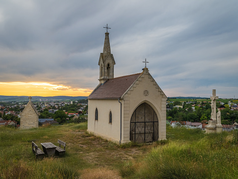 Panoramic view from the Kalvarienbergkapelle in Neusiedl am See, Burgenland.
