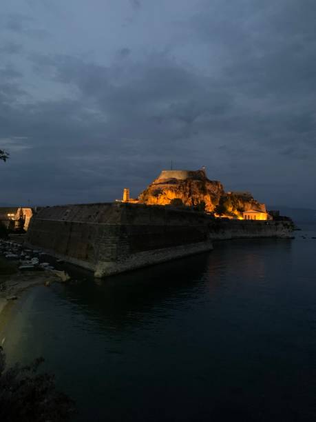 istock Moody Corfu Old Fort at dusk 1543892400