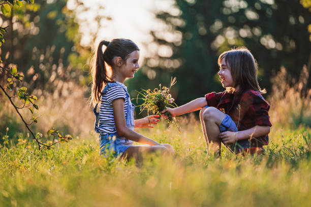 Happy Kids having fun in the nature.
