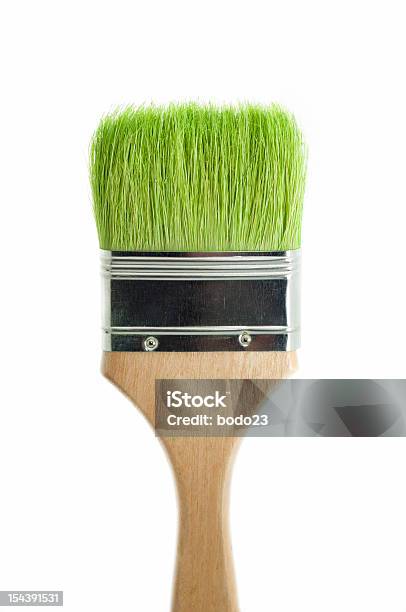 Paint Brush With Green Grass Stock Photo - Download Image Now - Greenwashing, Colors, Cut Out