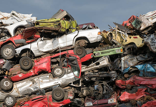 istock Pile of crushed cars 154391541