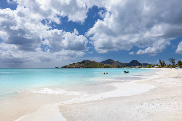 Perfect clear tropical beach, Jolly Harbour Beach, Antigua and Barbuda