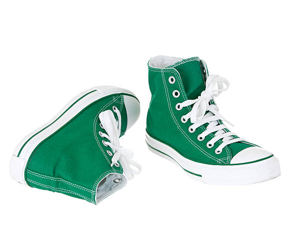 istock Vintage canvas green shoes 154393214