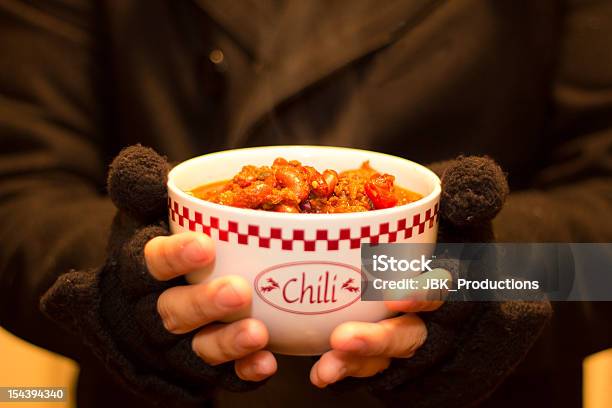 Steaming Bowl Of Chili Stock Photo - Download Image Now - Assistance, Bean, Beef