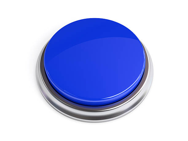Button Blue Blank Blue Blank Button Isolated on White. easy button image stock pictures, royalty-free photos & images