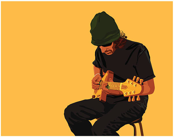 Jogador de guitarra - ilustração de arte em vetor