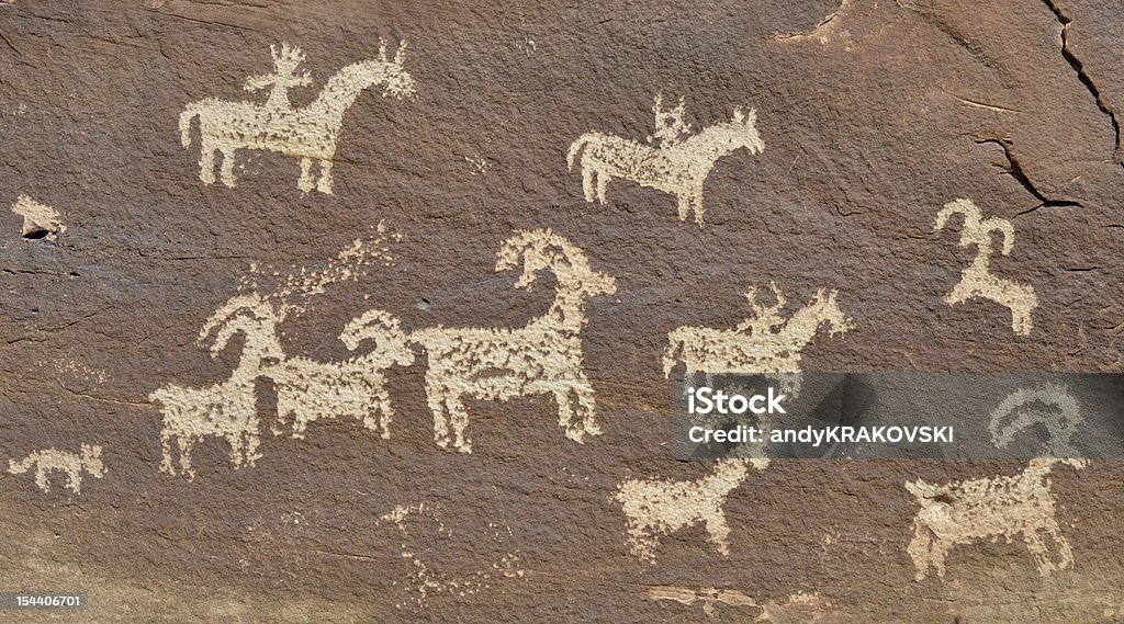 Rock petroglyph, Utah, USA - Lizenzfrei Ute Stock-Foto