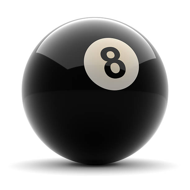 Pool Black Ball number eight Pool Black Ball number eight rendered on solid white background pool ball stock pictures, royalty-free photos & images