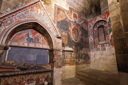 Salamanca, Spain - Mar 16, 2019: San Martin Chapel at Old Cathedral of Salamanca Interior - Salamanca, Spain