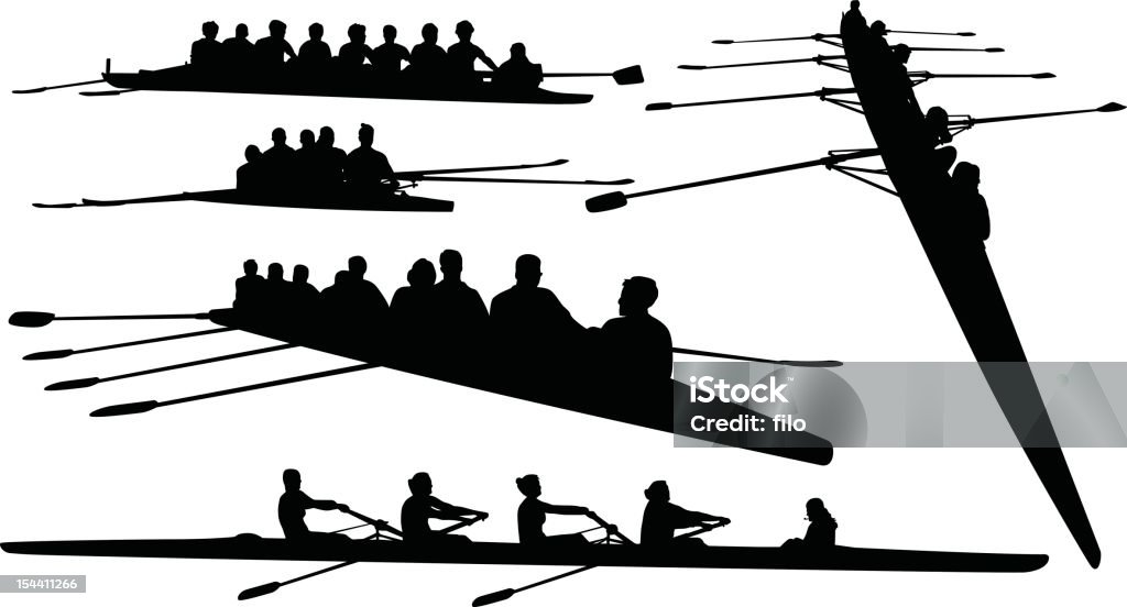 Silhouettes d'aviron - clipart vectoriel de Aviron libre de droits