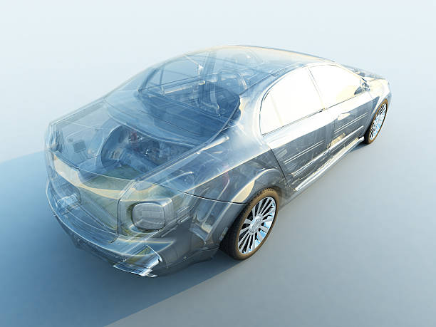 transparente auto - fahrzeug mit hybrid antrieb stock-fotos und bilder
