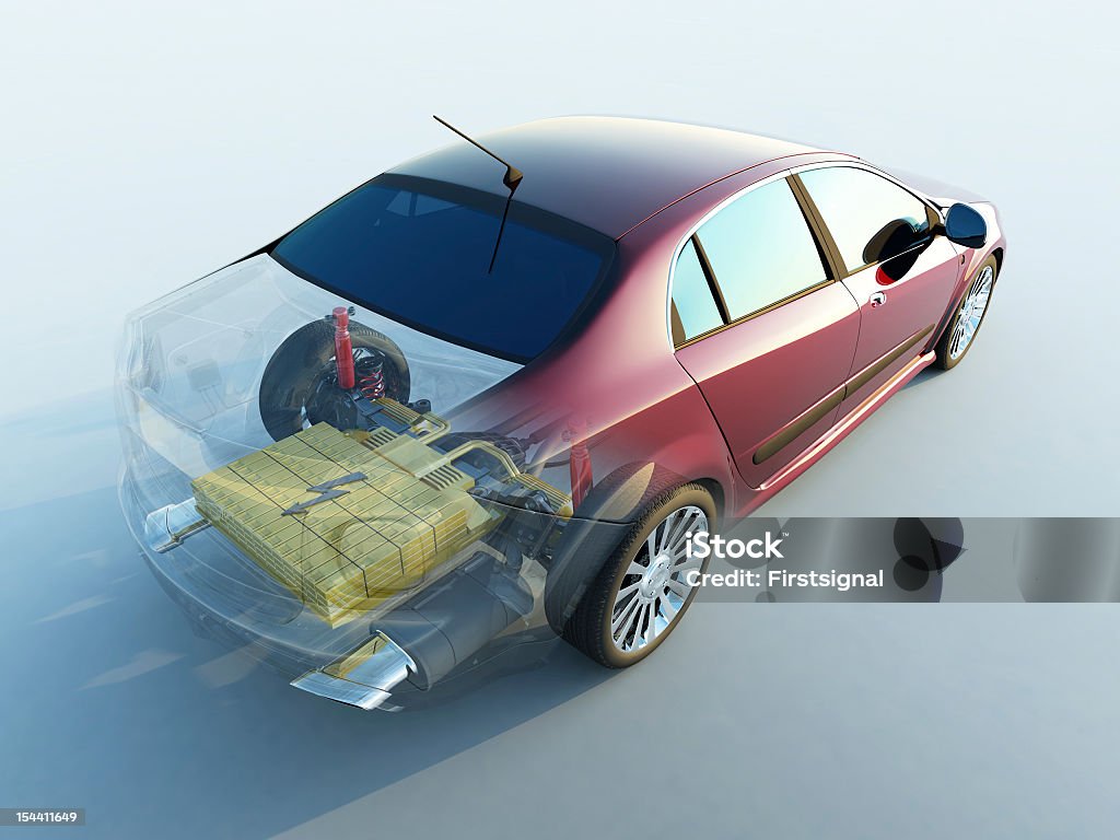 Trasparente auto - Foto stock royalty-free di Automobile elettrica