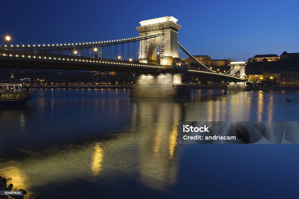 Budapest Chani bridge in Budapest by night Architecture Stock Photo