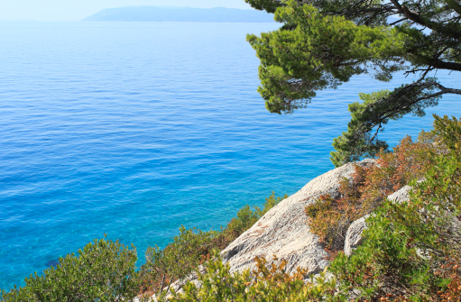 View to Adriatic sea from Makarska beach