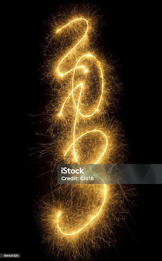 2013 vertical written in sparkling letters on black background 2013 Stock Photo
