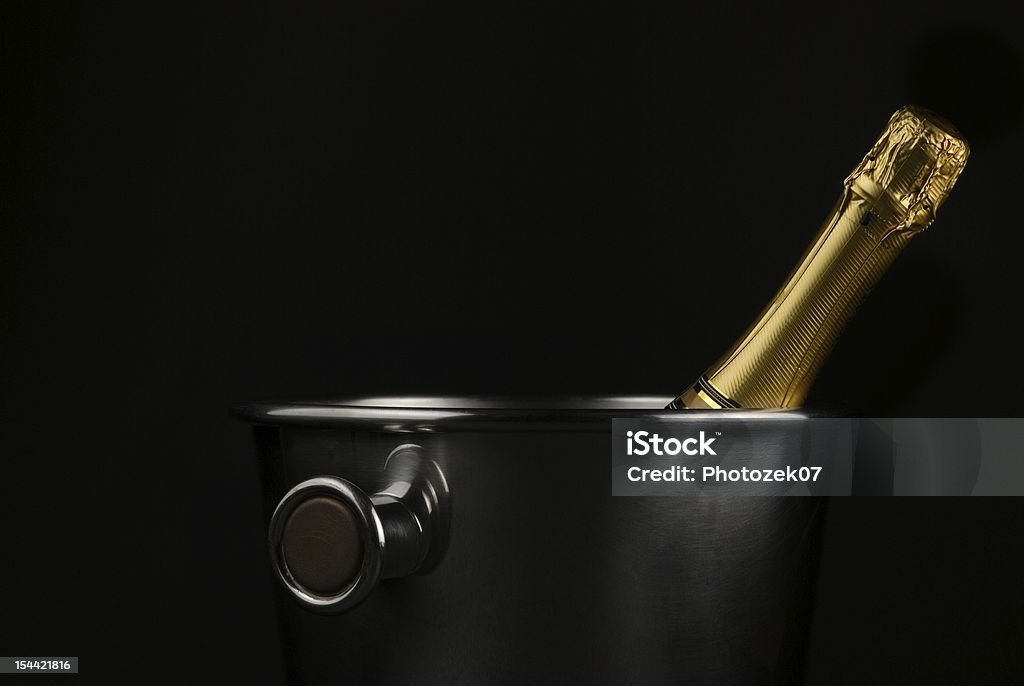 Champagne is ready Champagne bottle in a bucket Champagne Stock Photo