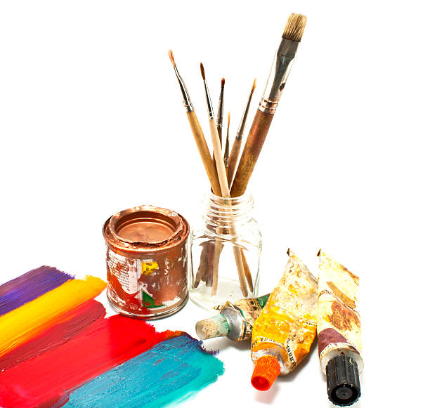 istock oil paints and brushes 154422825