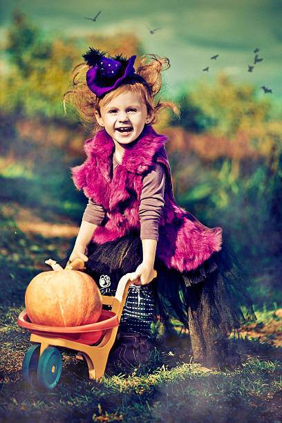 istock Little girl celebrating Halloween 154422944