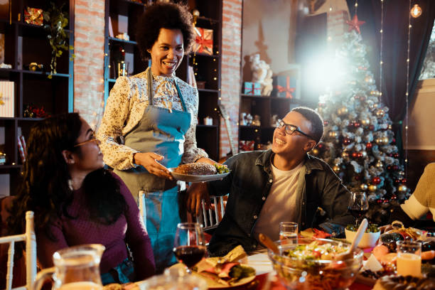 istock Happy family celebrates Christmas 1544247556