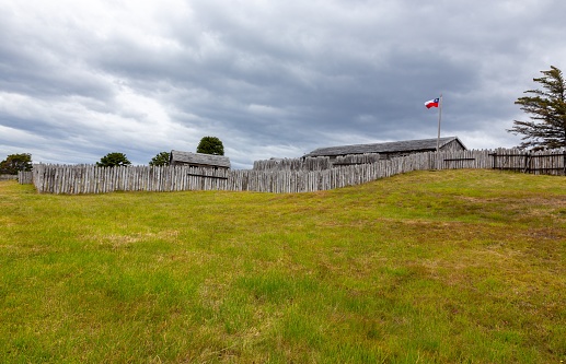Famous Historic Chile Fort on the Strait of Magellan near Punta Arenas, Chilean Patagonia, South America