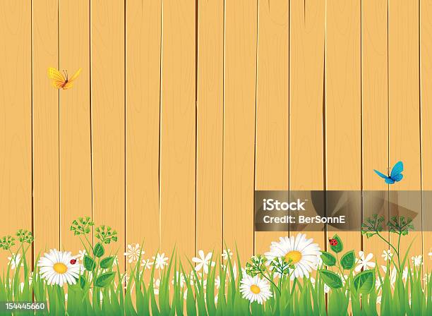 White Fence With Grass Stock Illustration - Download Image Now - Agricultural Field, Agriculture, Beauty