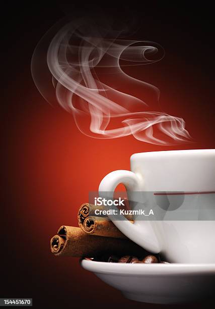 Steaming Cup Of Coffee Stock Photo - Download Image Now - Breakfast, Brown, Cinnamon