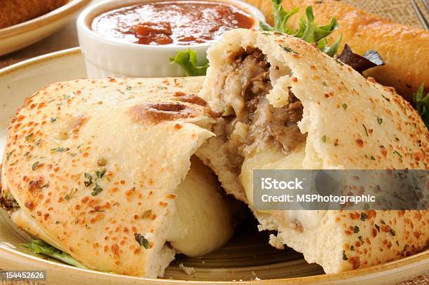 Steak And Cheese Calzone Stock Photo - Download Image Now - Calzone, Steak, Cheese