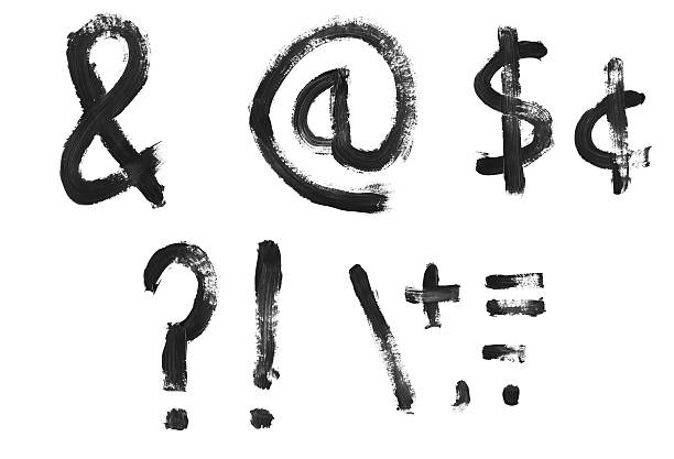 istock Set of painted letters, numbers & symbols 154453261