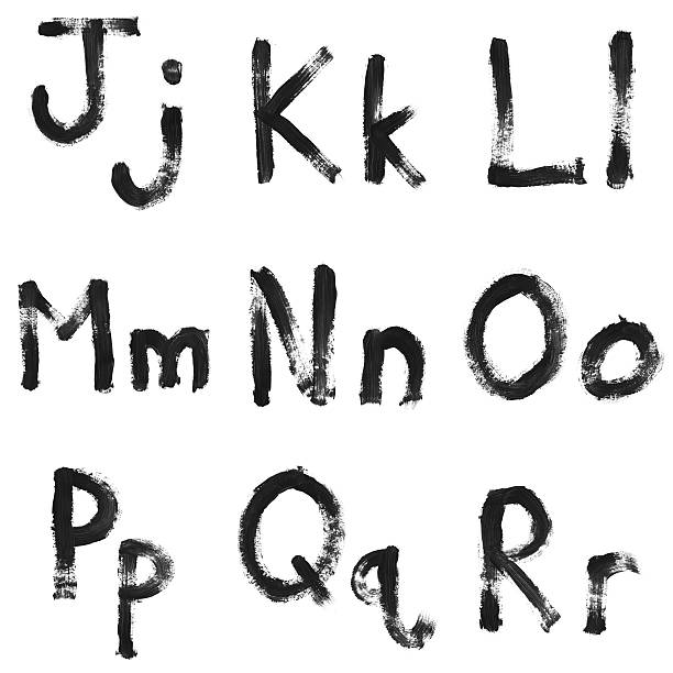 istock Set of painted letters, numbers & symbols 154453288