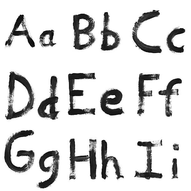 istock Set of painted letters, numbers & symbols 154453311