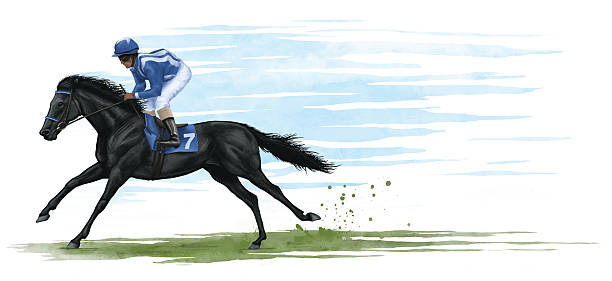 racehorse vector art illustration