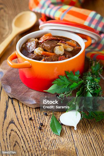 Beef Burgundian Stock Photo - Download Image Now - Beef Bourguignon, Bacon, Beef