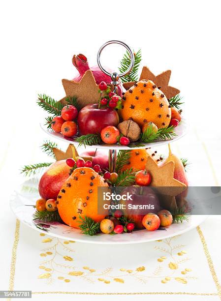 Christmas Table Decoration Stock Photo - Download Image Now - Advent, Apple - Fruit, Berry Fruit